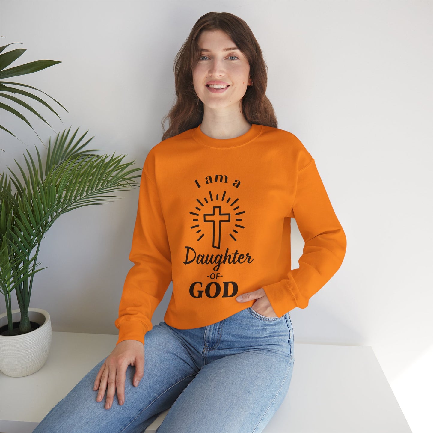 Daughter of God Crewneck Sweatshirt - Faith-Inspired Unisex Heavy Blend