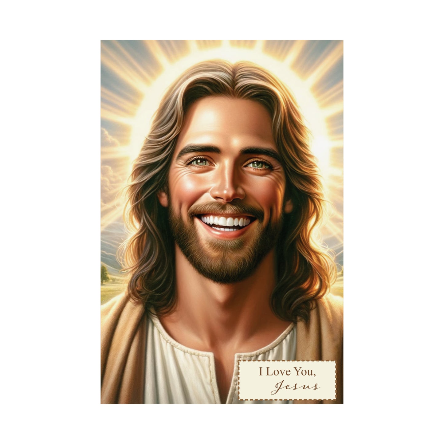 Religious Wall Art: 'Jesus Loves You' Matte Poster – Inspirational Christian Decor