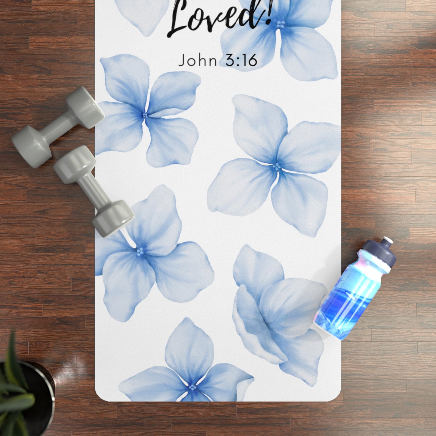 You are Loved - John 3: 16 Rubber Yoga Mat