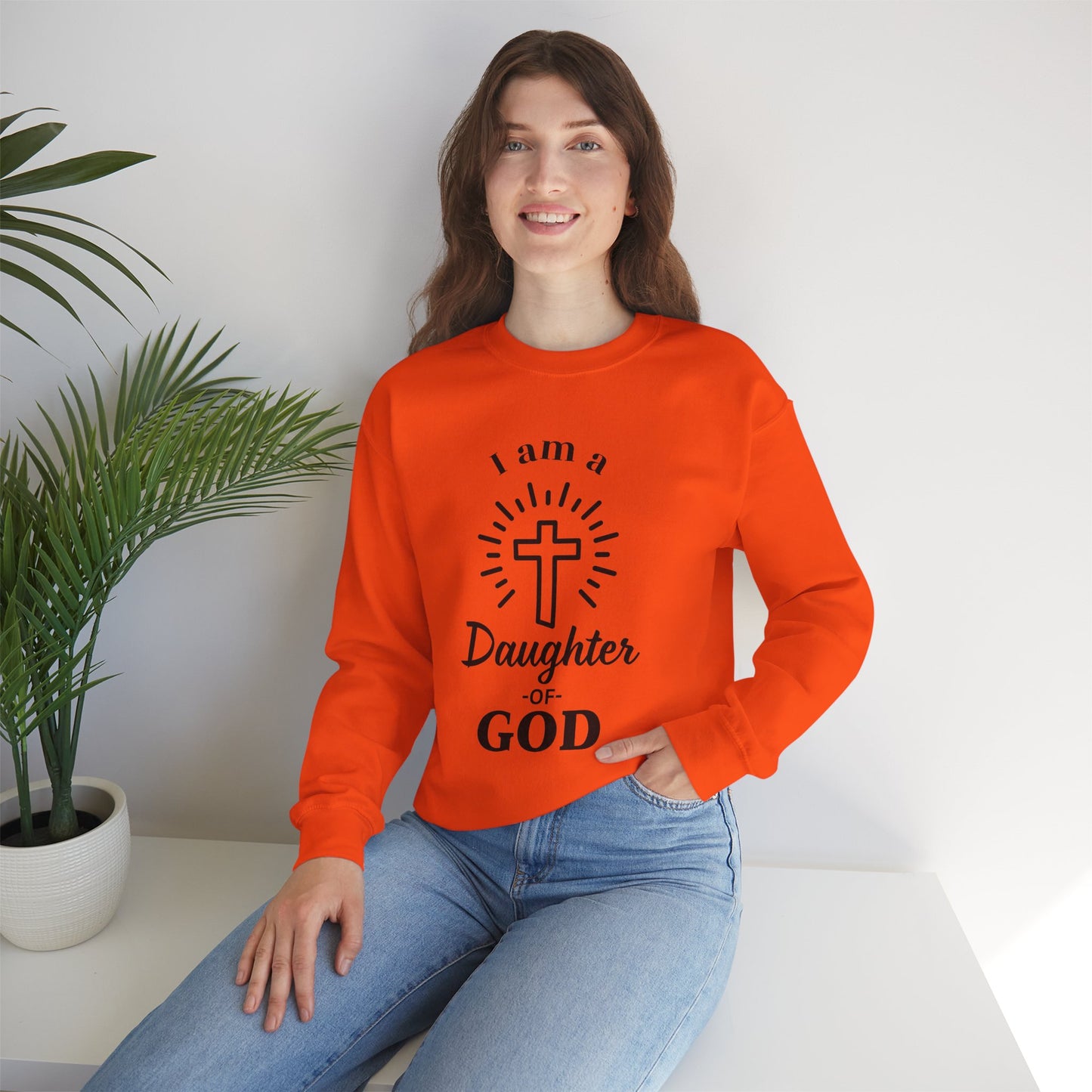 Daughter of God Crewneck Sweatshirt - Faith-Inspired Unisex Heavy Blend