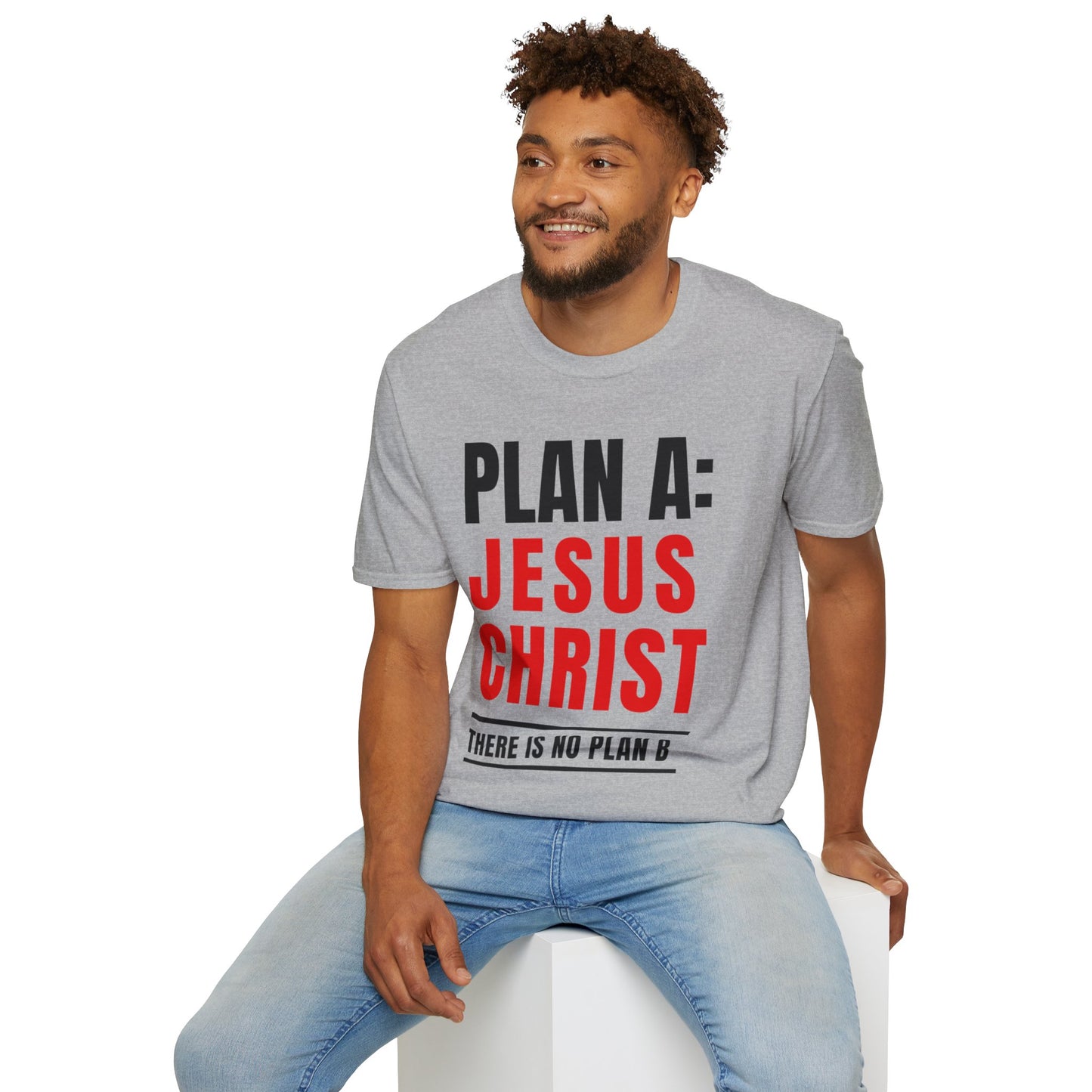Faith Forward  - Christian Unisex Softstyle T-Shirt -  Embracing Faith with 'Plan A: Jesus Christ. There is No Plan B.