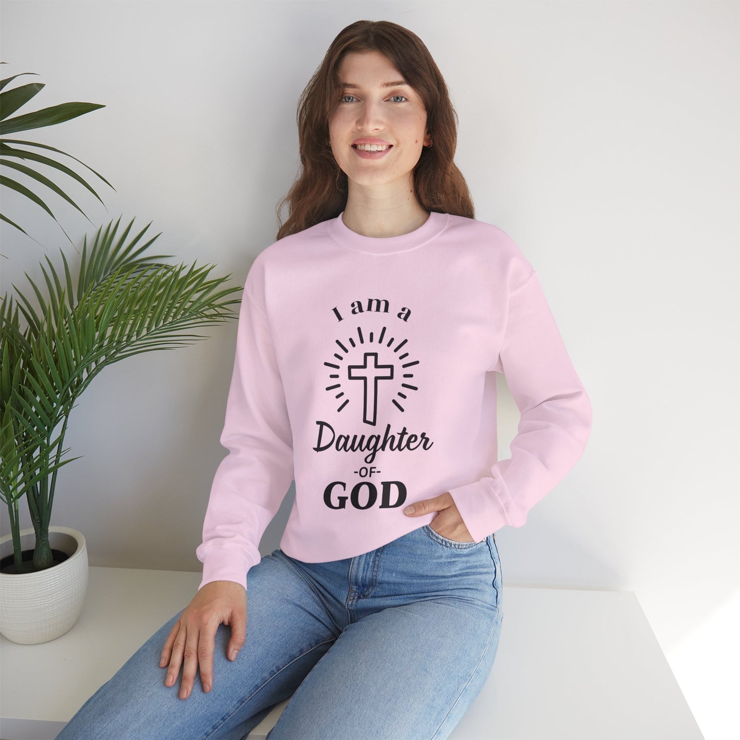 Daughter of God Crewneck Sweatshirt - Faith-Inspired Unisex Heavy Blend