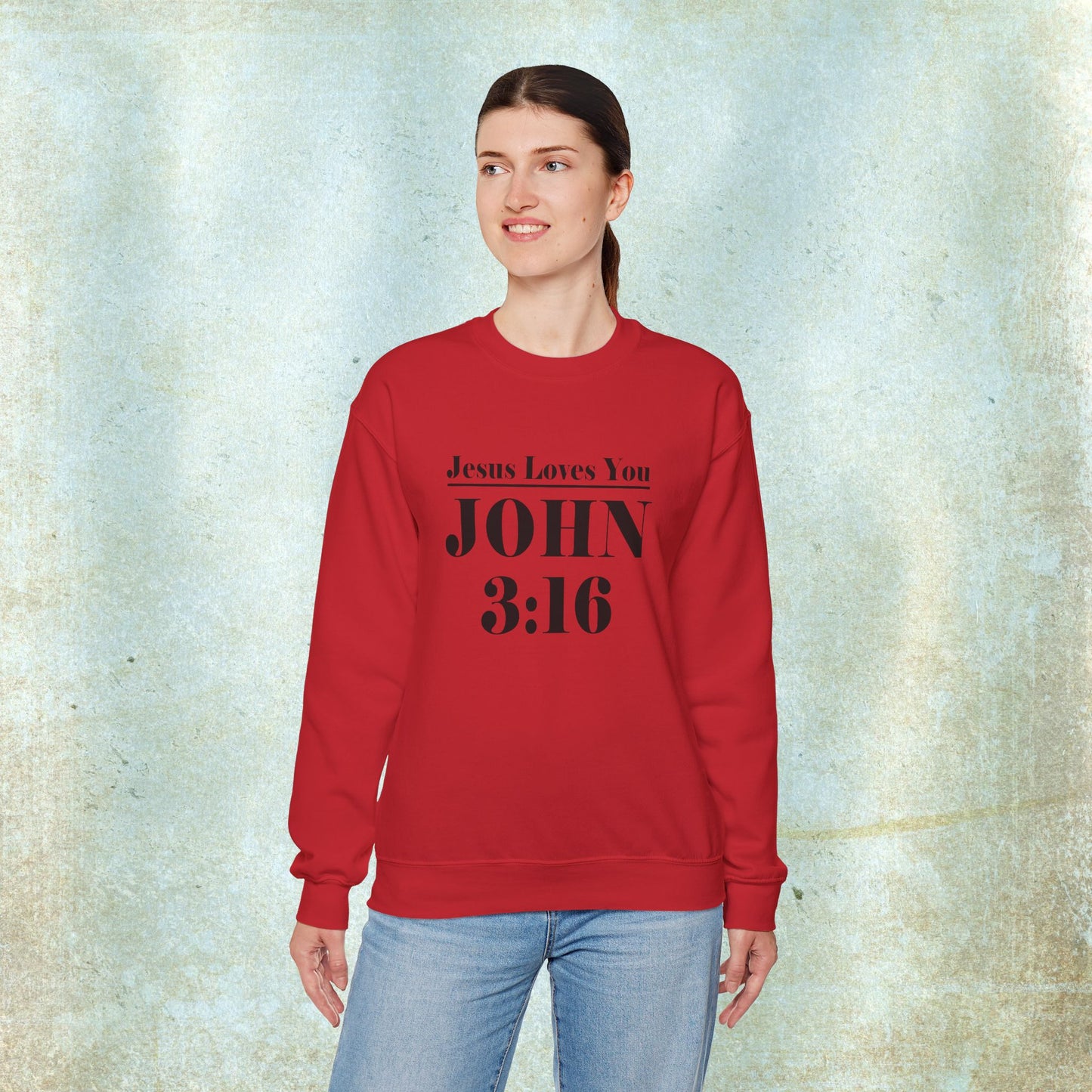 John 3:16 Unisex Heavy Blend Crewneck Sweatshirt - Scripture-inspired Christian Apparel