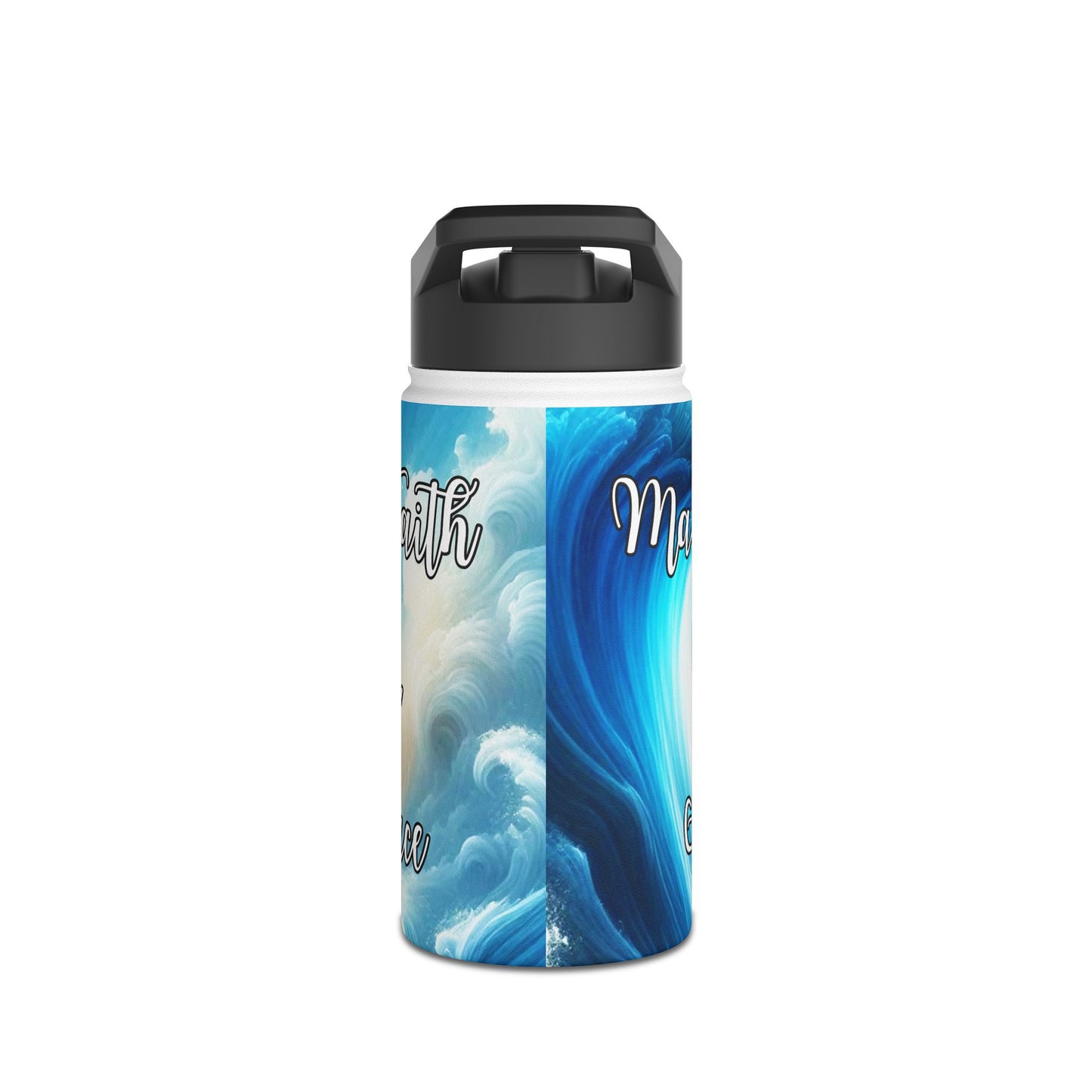 Love, Faith & Anchored Waves Stainless Steel Water Bottle Design