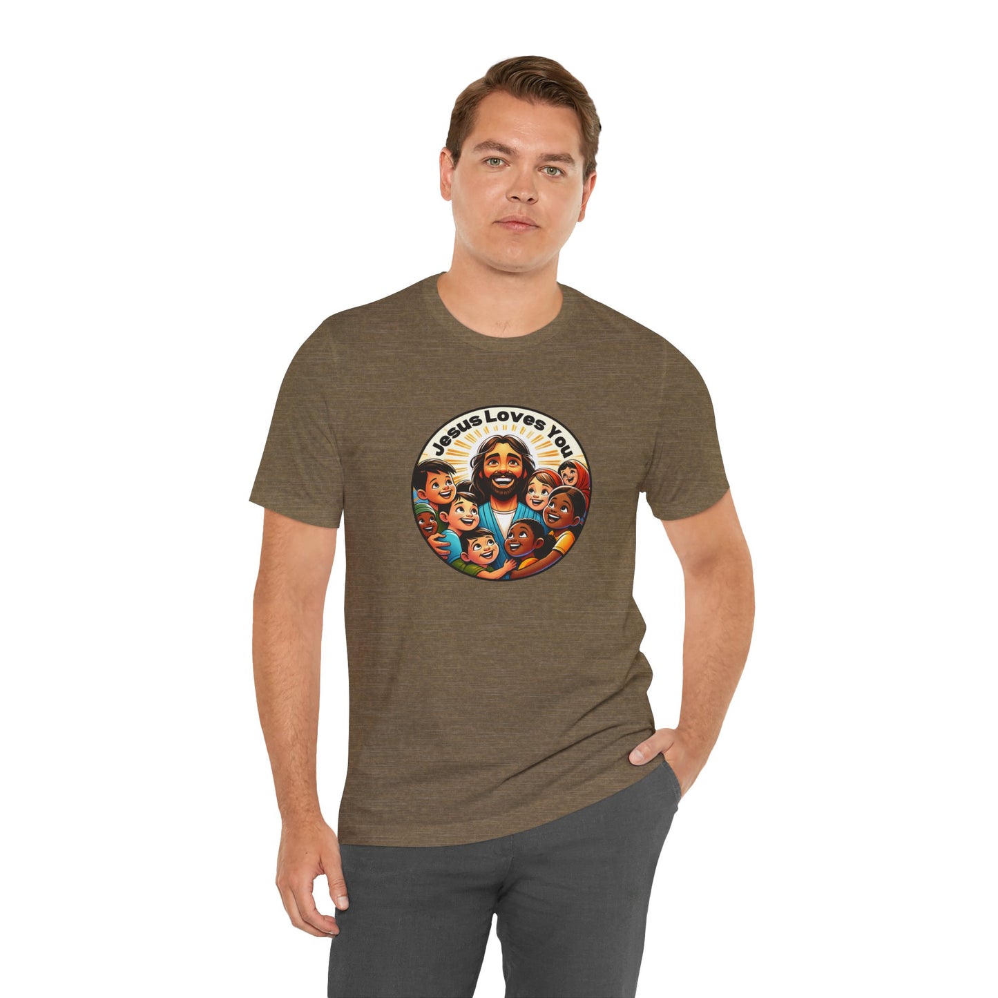 Men's Colorful 'Jesus Loves You' T-Shirt - Christian Apparel