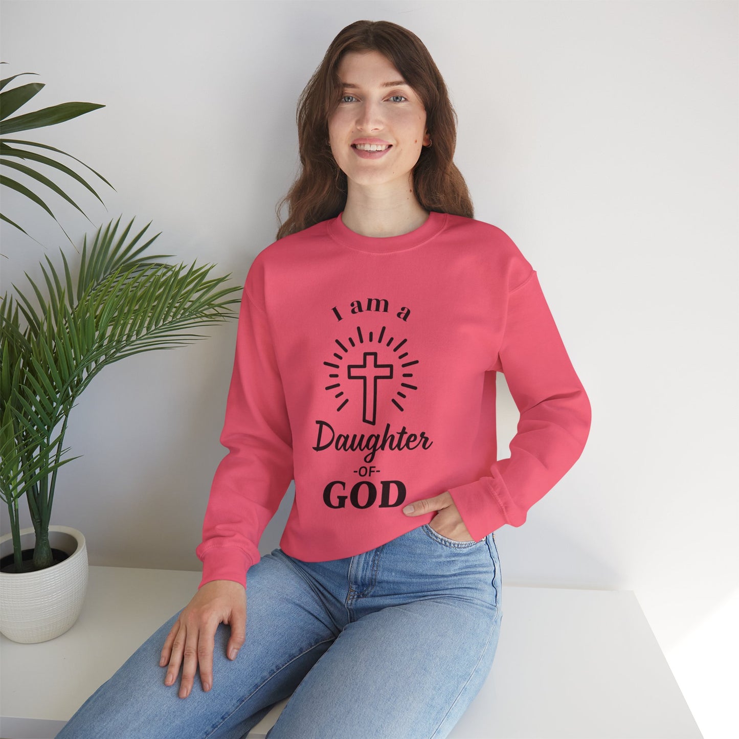Daughter of God Crewneck Sweatshirt - Faith-Inspired Unisex Heavy Blend
