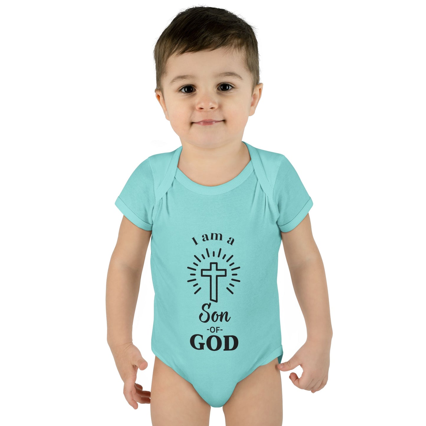 Christian Infant and Toddler Bodysuit - "I am a Son of God" - Perfect Baby Gift for Baptism or Baby Shower