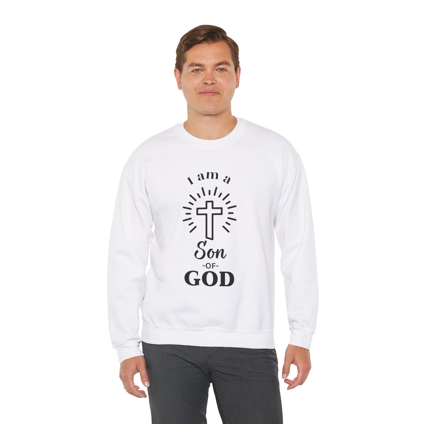 Unisex Christian Crewneck Sweatshirt - "I am a Son of God"