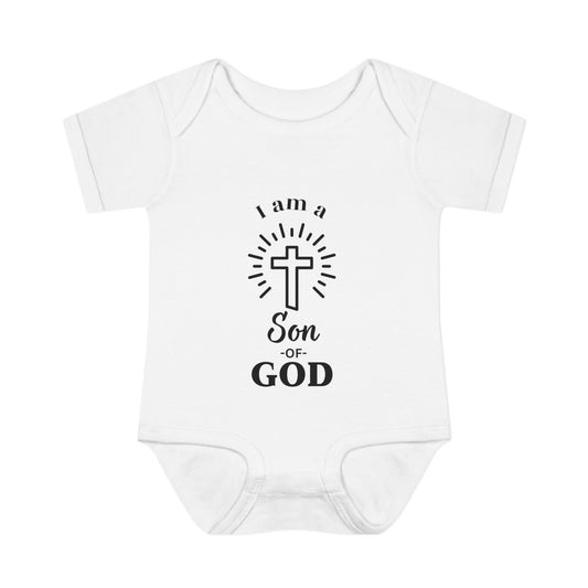 Christian Infant and Toddler Bodysuit - "I am a Son of God" - Perfect Baby Gift for Baptism or Baby Shower