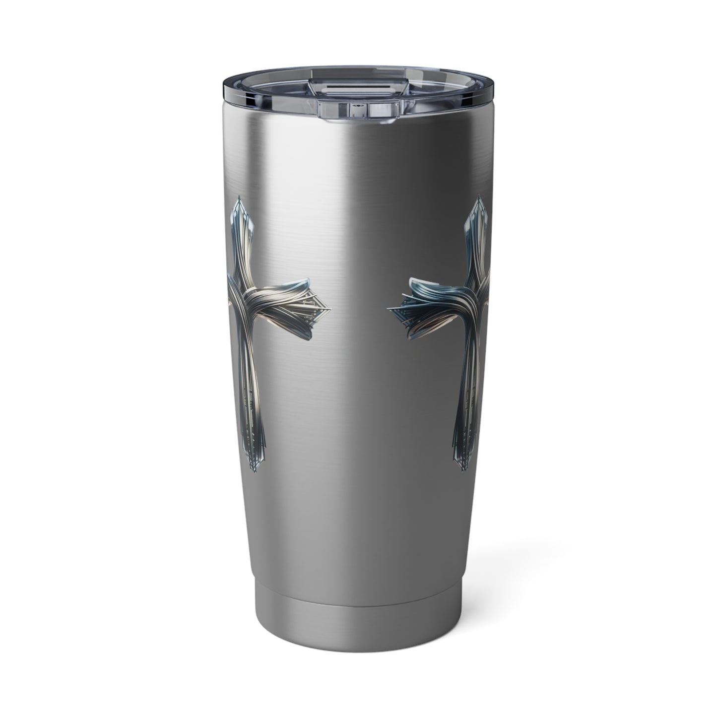 Forged Elegance: The Metallic Cross 20 oz Steel Tumbler