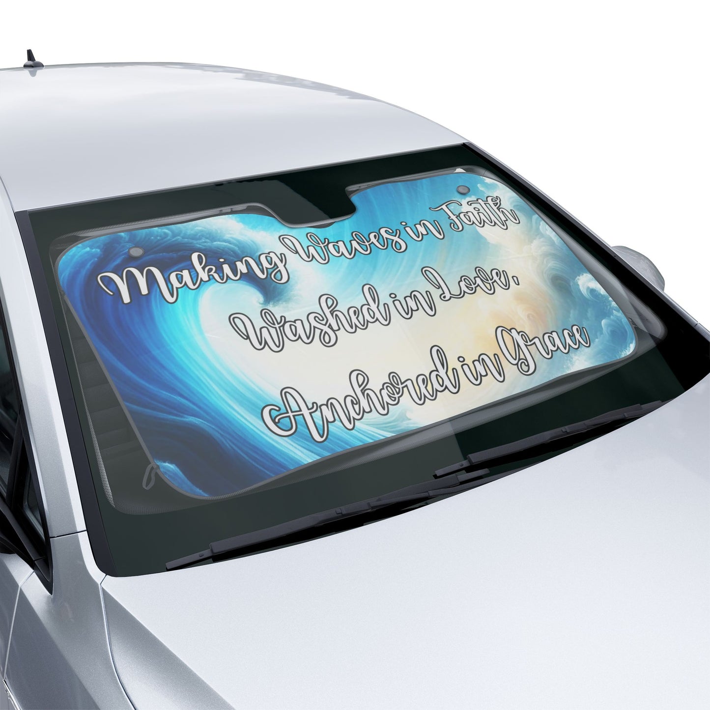 "Making Waves in Faith" Car Sun Shade Design