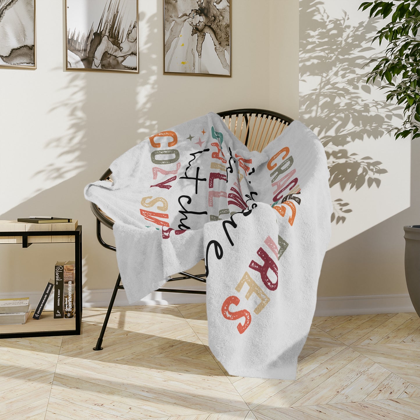 Velveteen Blanket Cozy - Fall & Winter Vibes, Fireside Snuggles, Hot Cocoa, Autumn Leaves, Microfiber Throw