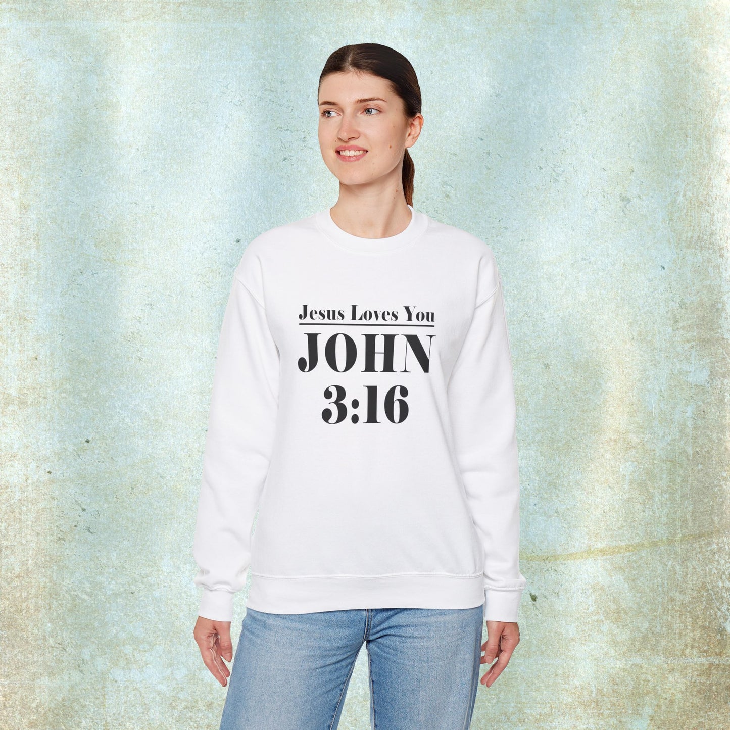 John 3:16 Unisex Heavy Blend Crewneck Sweatshirt - Scripture-inspired Christian Apparel