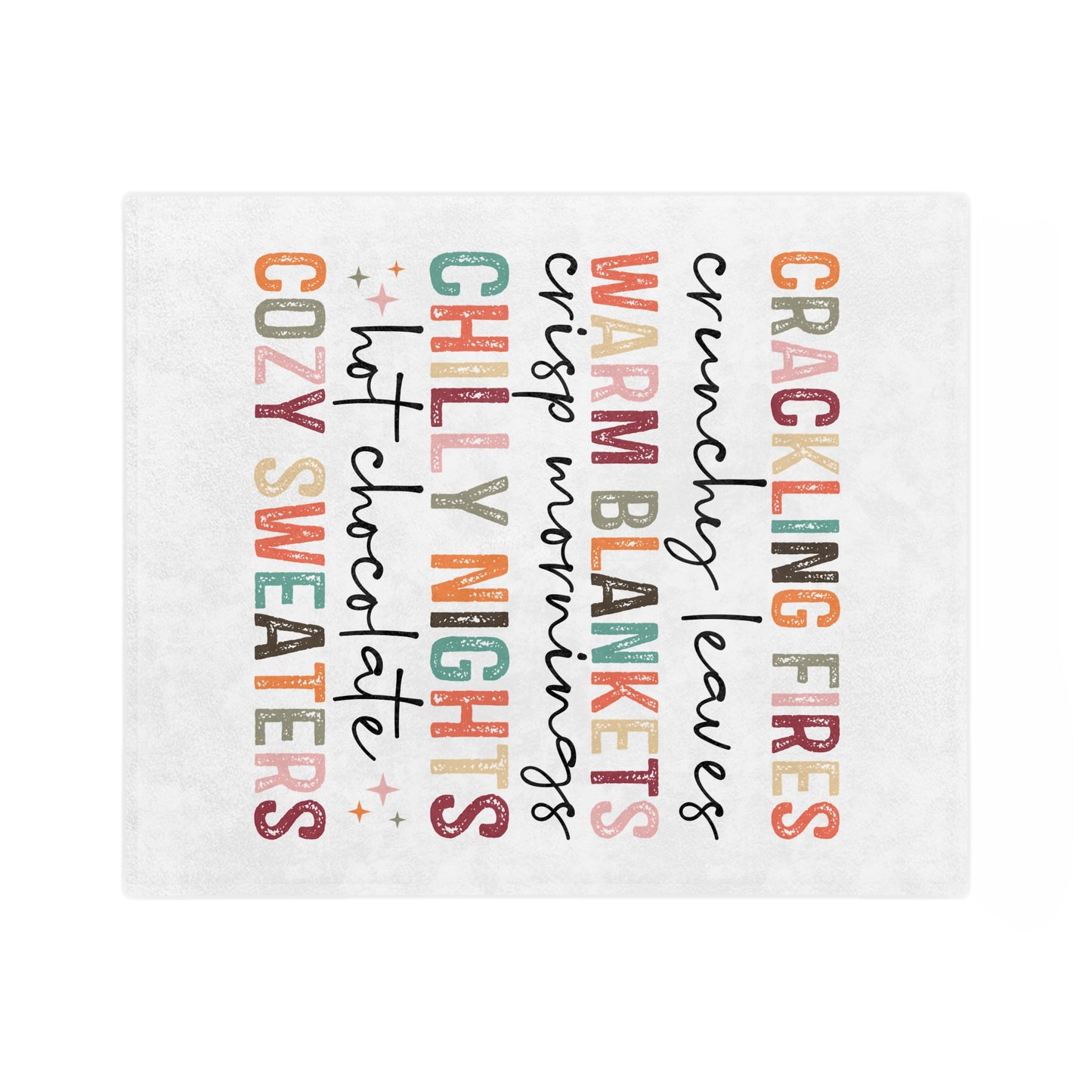 Velveteen Blanket Cozy - Fall & Winter Vibes, Fireside Snuggles, Hot Cocoa, Autumn Leaves, Microfiber Throw