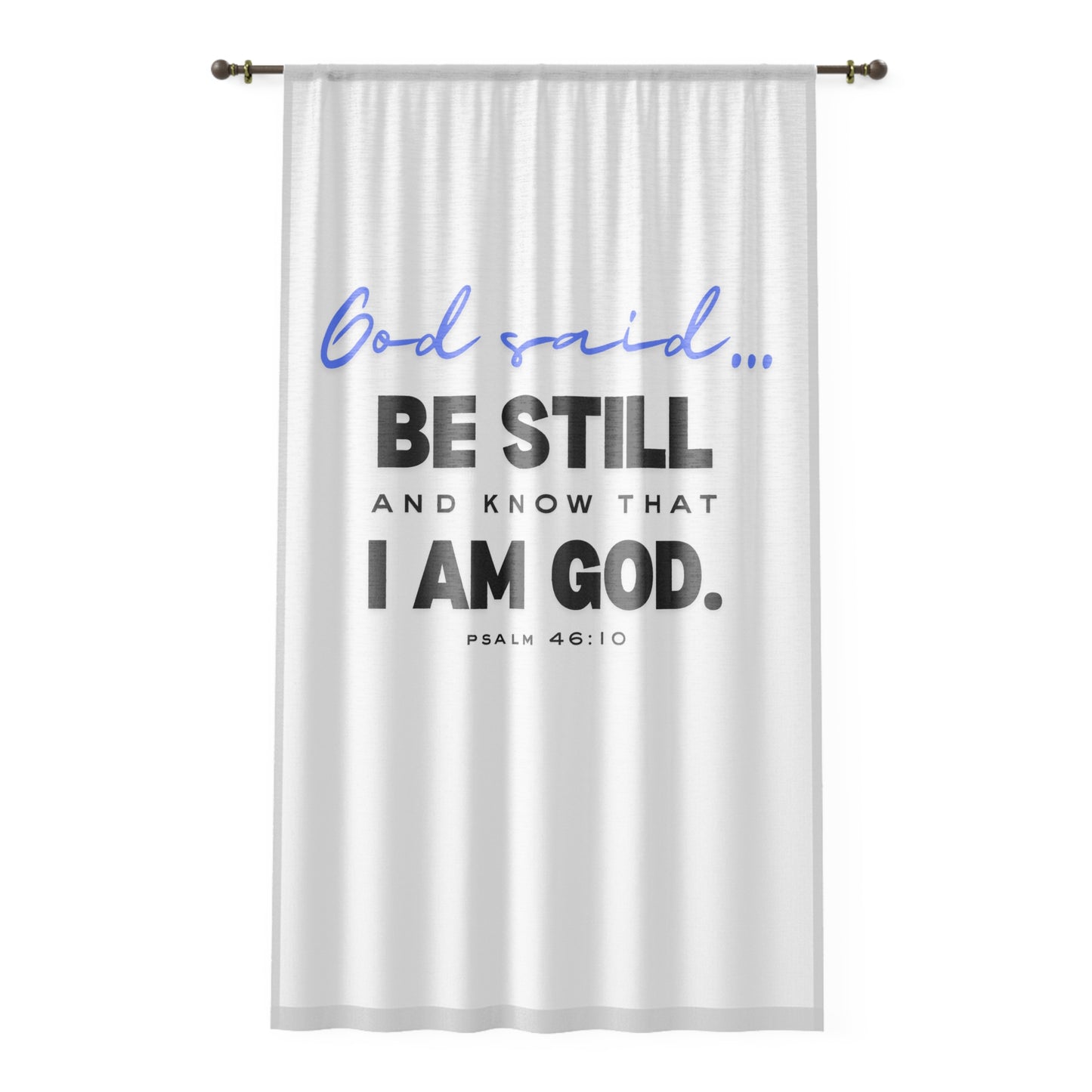 Be Still and Know Window Curtains | Christian Window Curtains | Faith-Based Home Decor | Inspirational Religious Gift