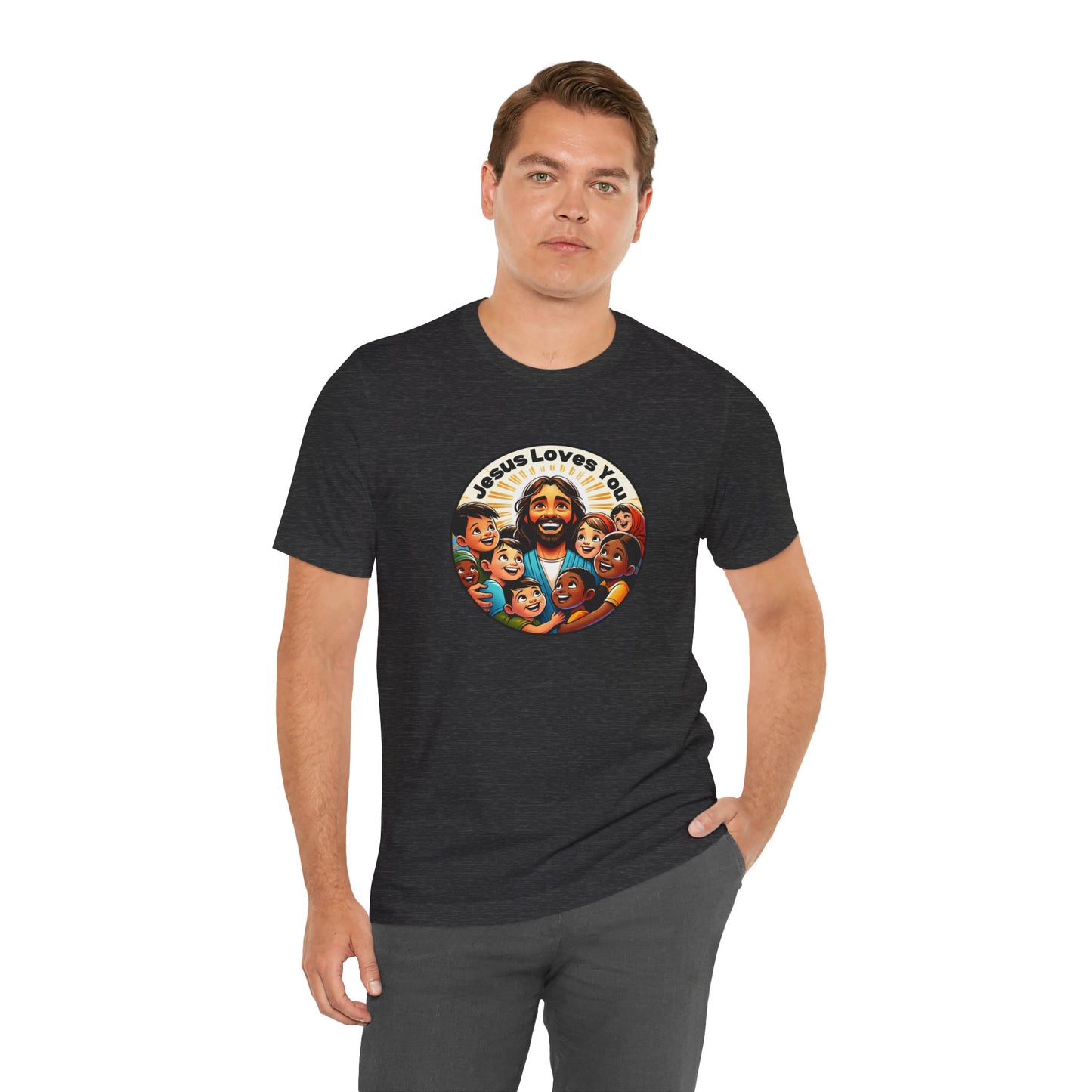 Men's Colorful 'Jesus Loves You' T-Shirt - Christian Apparel