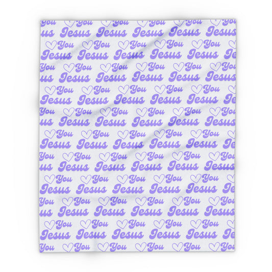 Faith & Comfort Combined – Cozy 'Love You Jesus' Fleece Blanket for Every Occasion