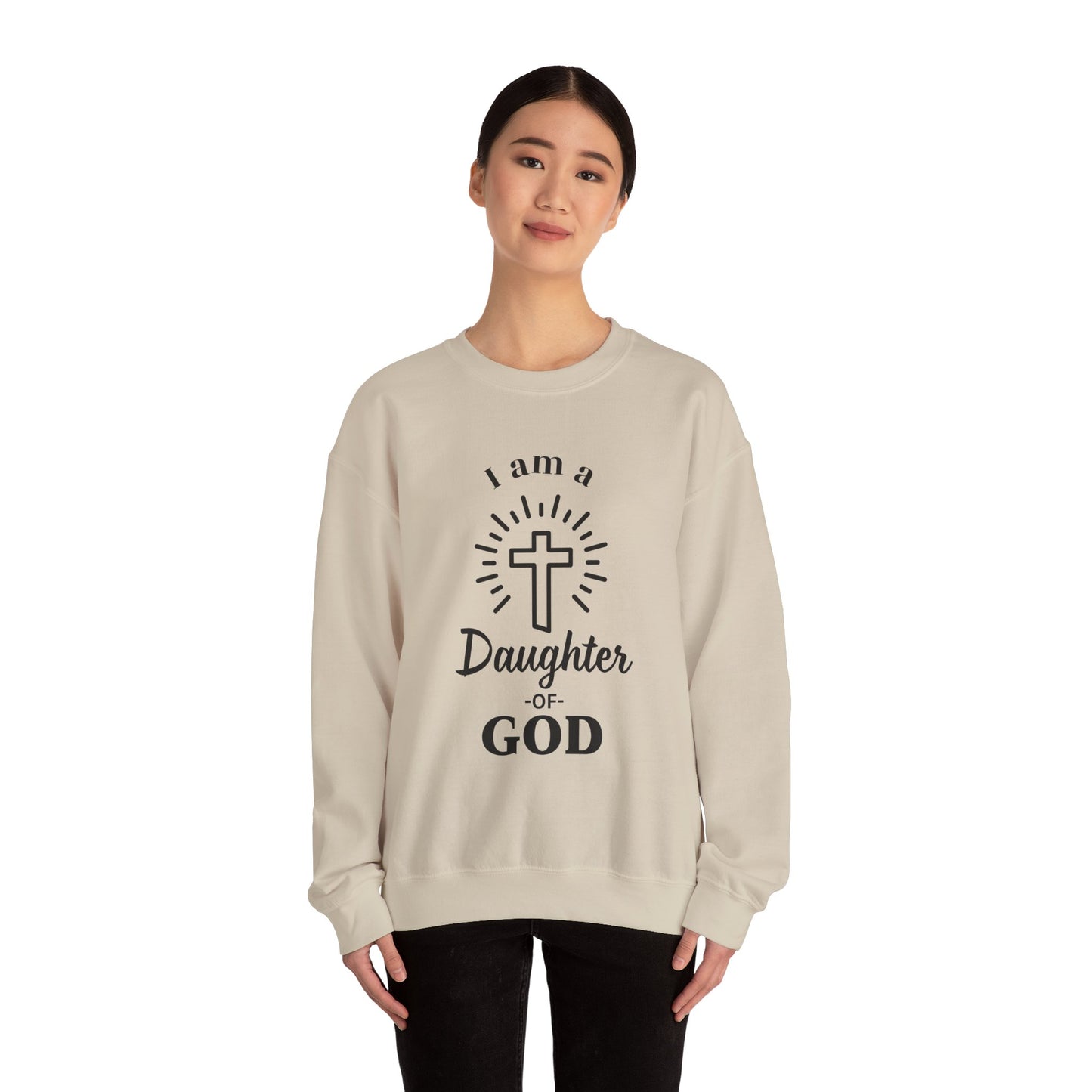 Daughter of God Crewneck Sweatshirt - Faith-Inspired Unisex Heavy Blend