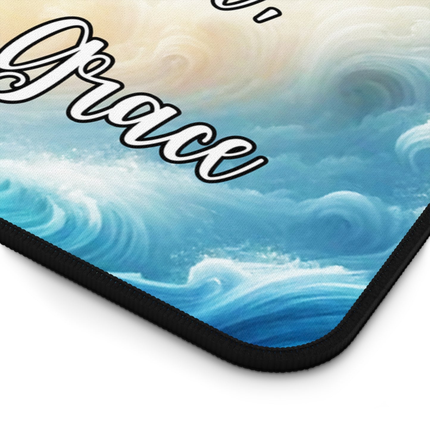 Inspirational Desk Mat - Making Waves in Faith, Anchored in Grace - Office Decor for Home and Work