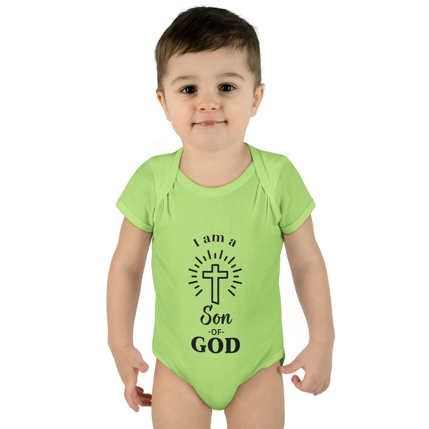 Christian Infant and Toddler Bodysuit - "I am a Son of God" - Perfect Baby Gift for Baptism or Baby Shower