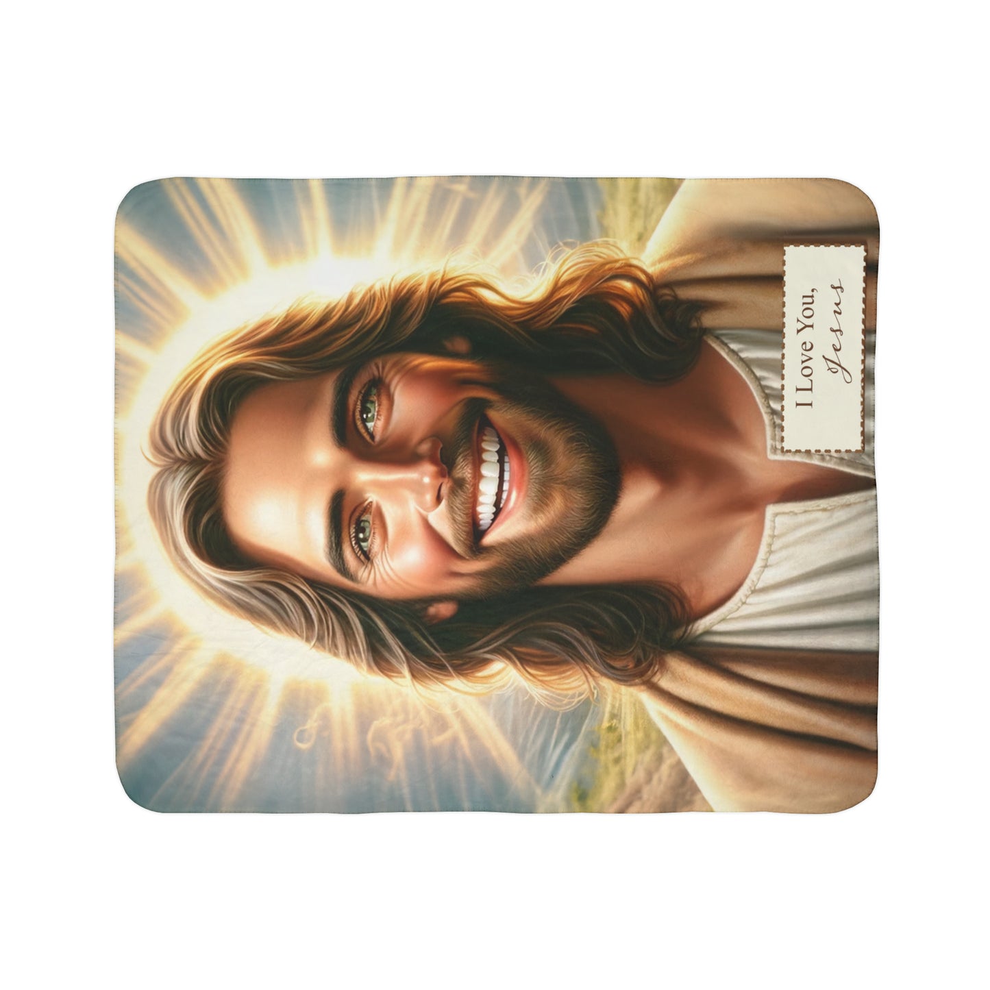 Bask in Divine Love - Jesus Loves You Sherpa Blanket