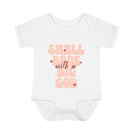 Infant Bodysuit - 'Small Babe with a Big God' - Cute Girl Rib Bodysuit