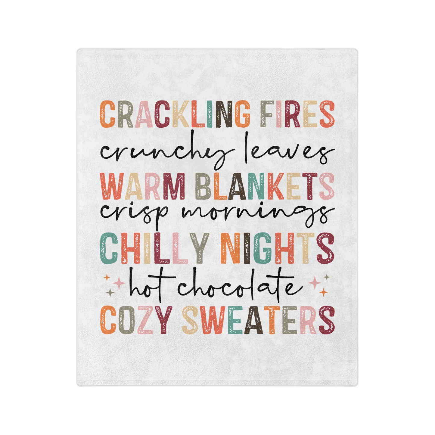 Velveteen Blanket Cozy - Fall & Winter Vibes, Fireside Snuggles, Hot Cocoa, Autumn Leaves, Microfiber Throw