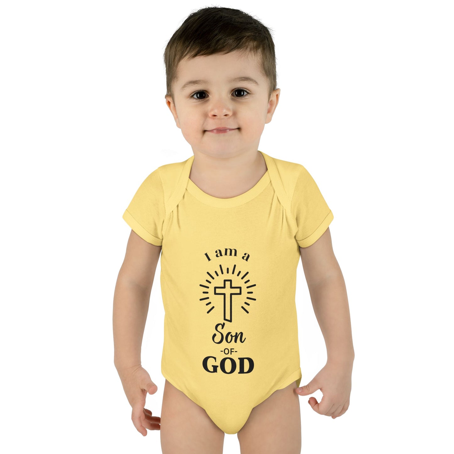 Christian Infant and Toddler Bodysuit - "I am a Son of God" - Perfect Baby Gift for Baptism or Baby Shower