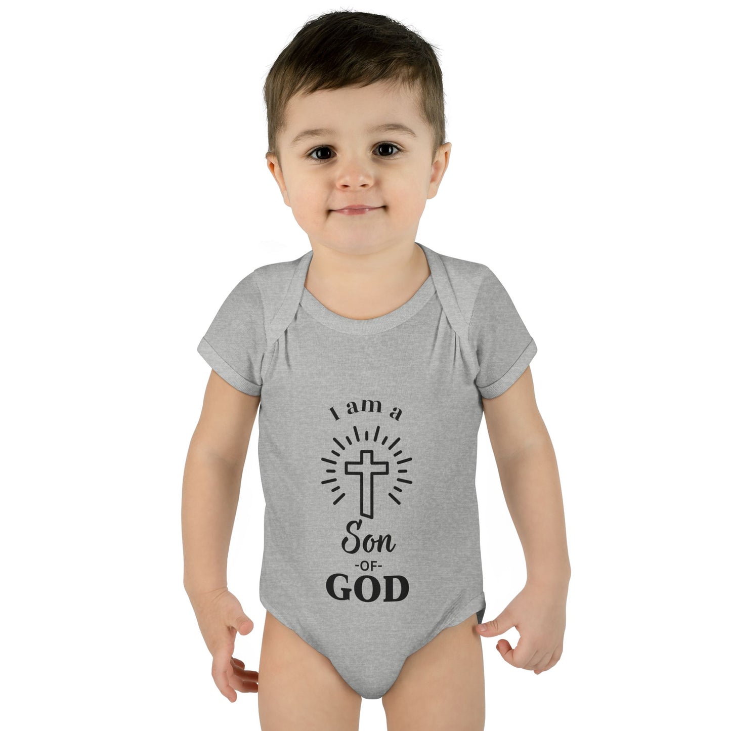 Christian Infant and Toddler Bodysuit - "I am a Son of God" - Perfect Baby Gift for Baptism or Baby Shower