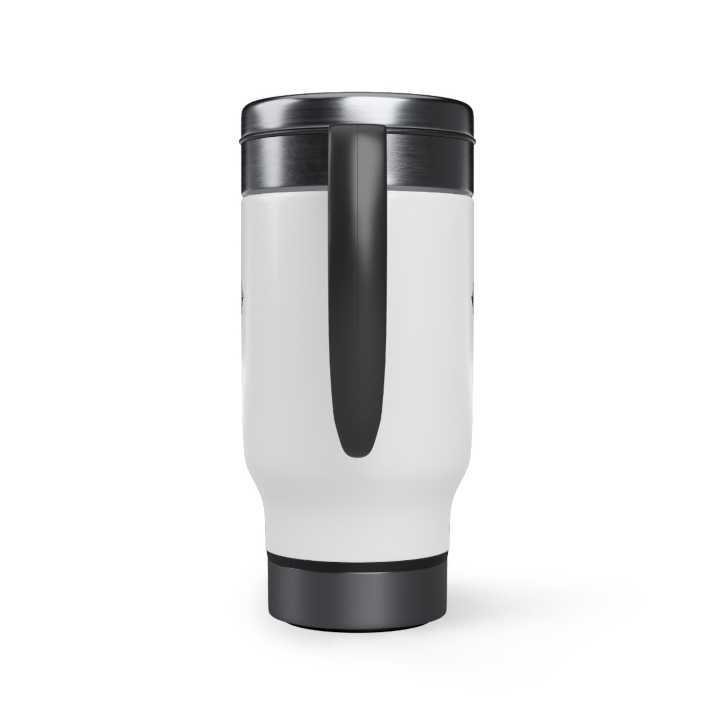 Trinity of Faith: Stainless Steel Travel Mug with Handle, 14oz adorned with Metallic Crosses