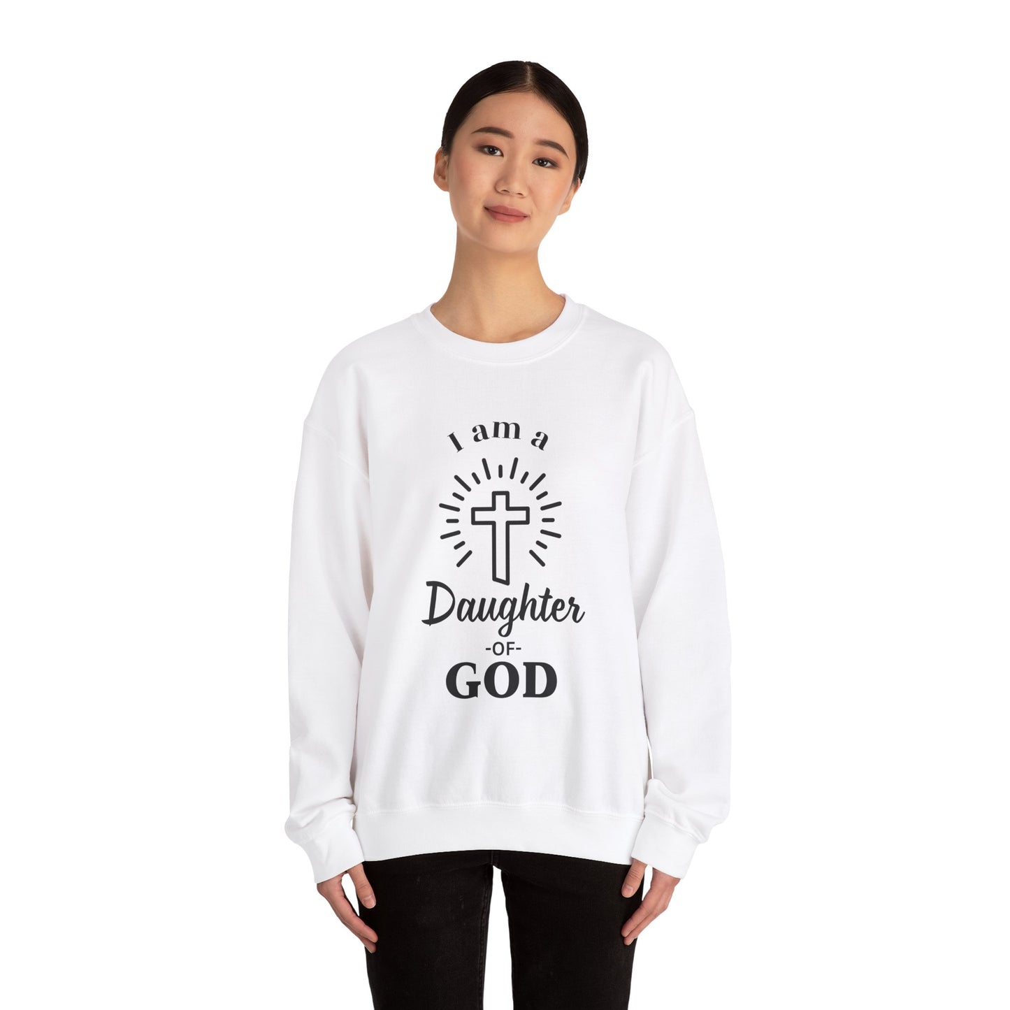 Daughter of God Crewneck Sweatshirt - Faith-Inspired Unisex Heavy Blend