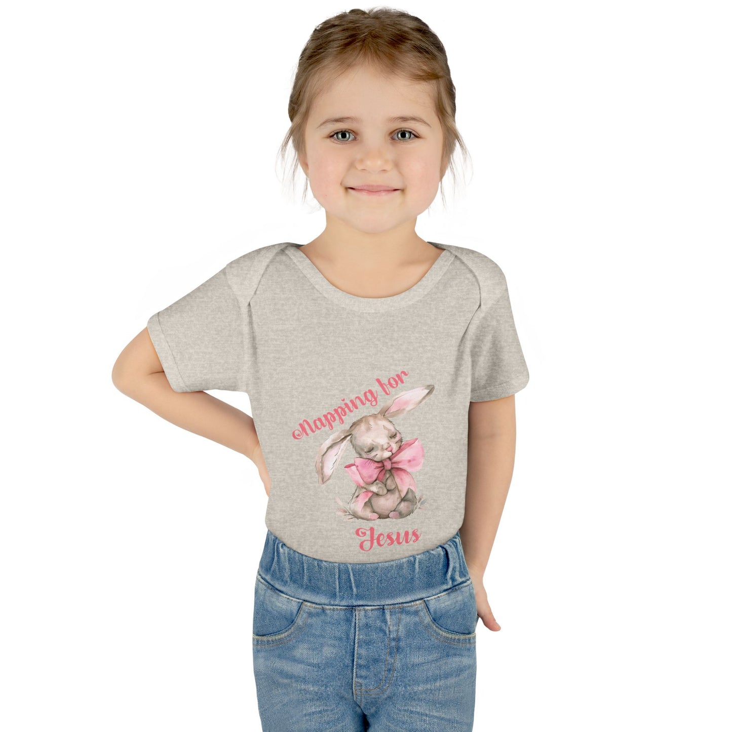 Cute Girl Easter Infant and Toddler Bodysuit - 'Hopping for Jesus' Design