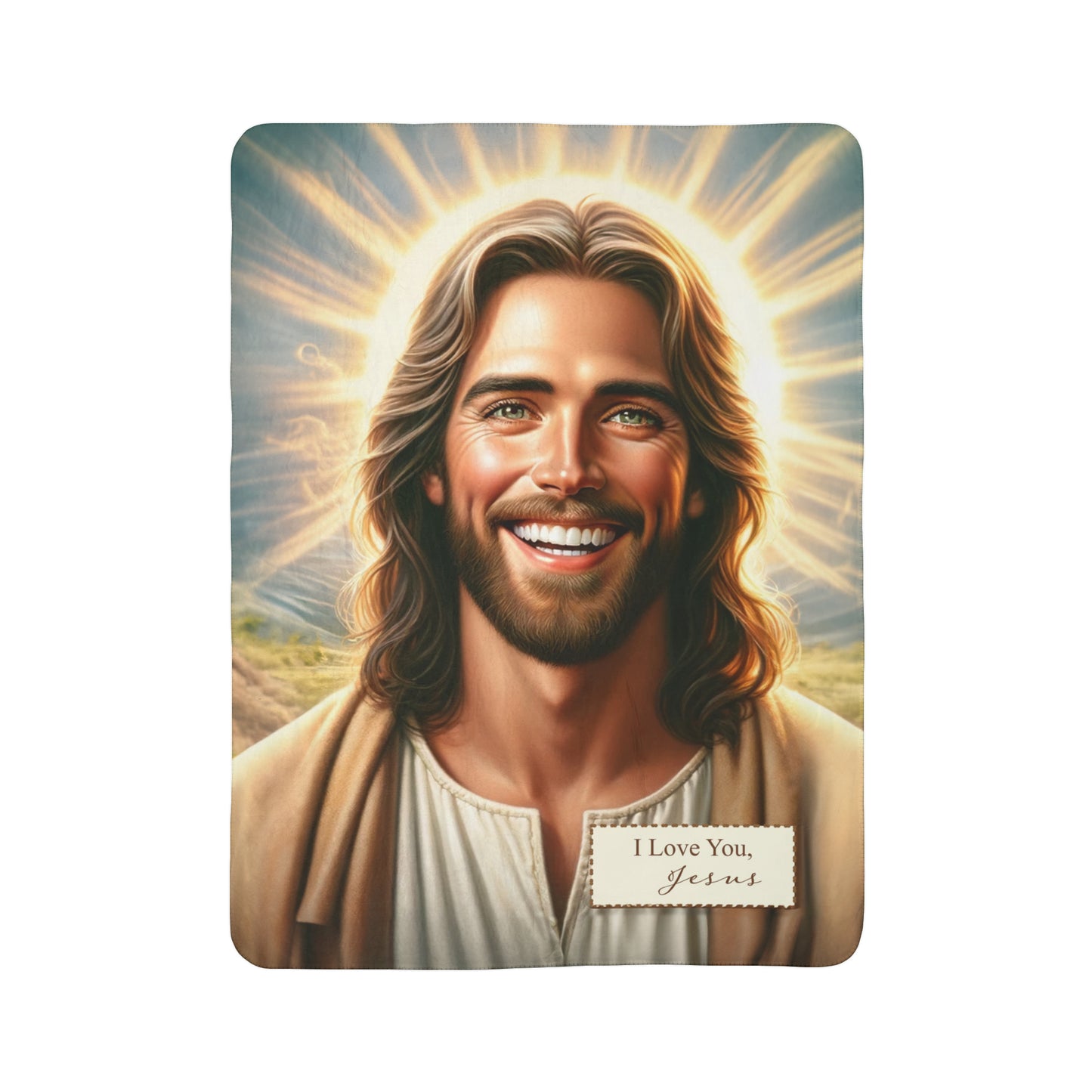 Bask in Divine Love - Jesus Loves You Sherpa Blanket