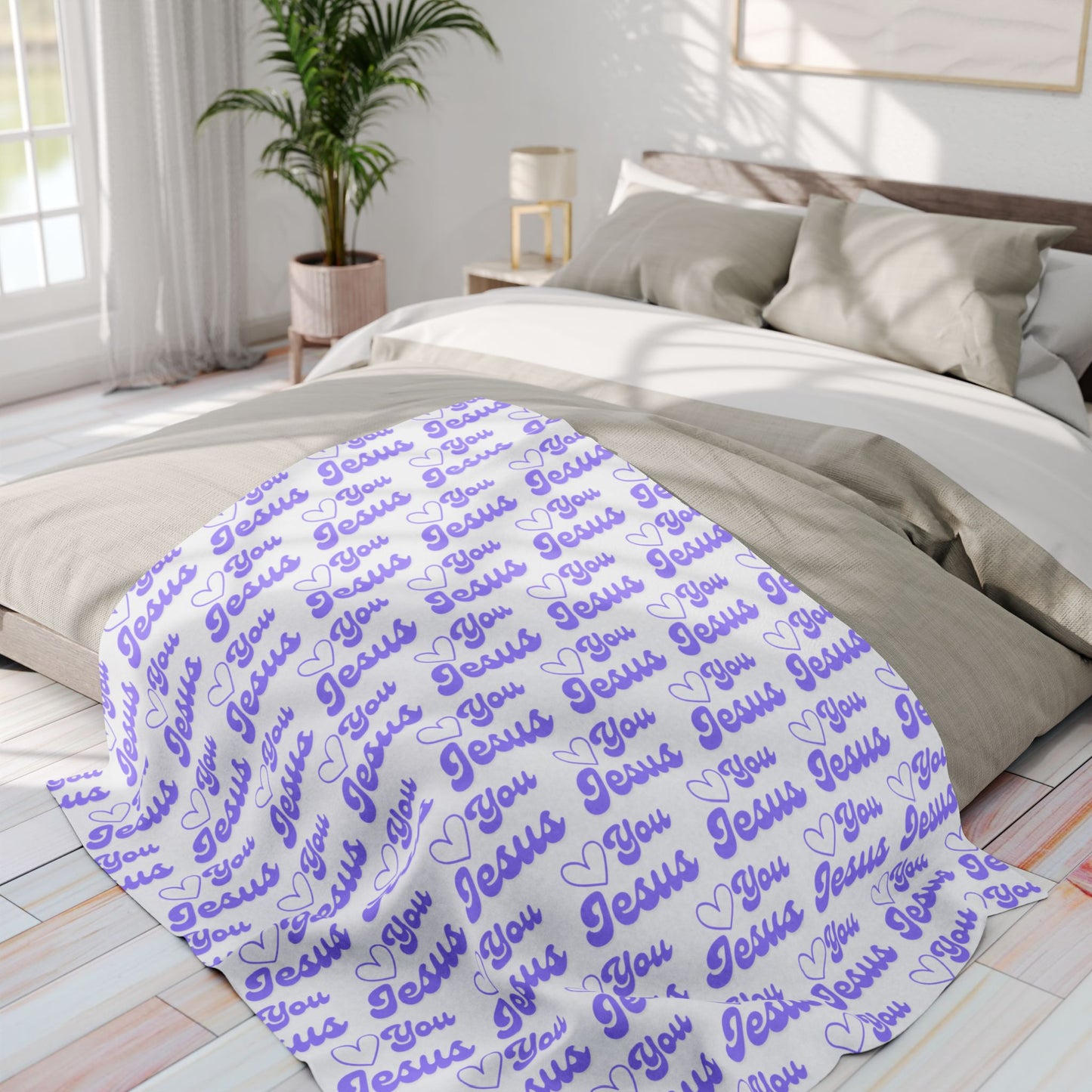 Faith & Comfort Combined – Cozy 'Love You Jesus' Fleece Blanket for Every Occasion