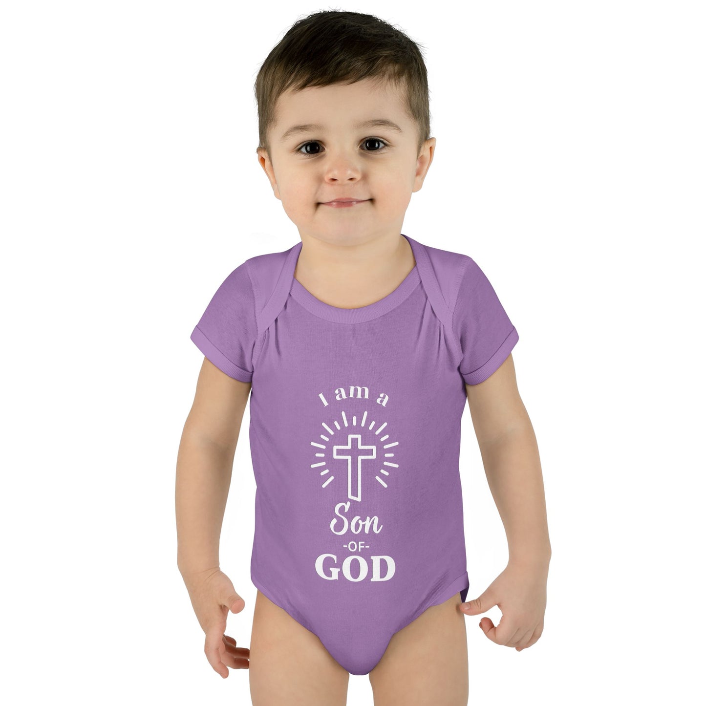 Christian Infant and Toddler Bodysuit - "I am a Son of God" - Perfect Baby Gift for Baptism or Baby Shower