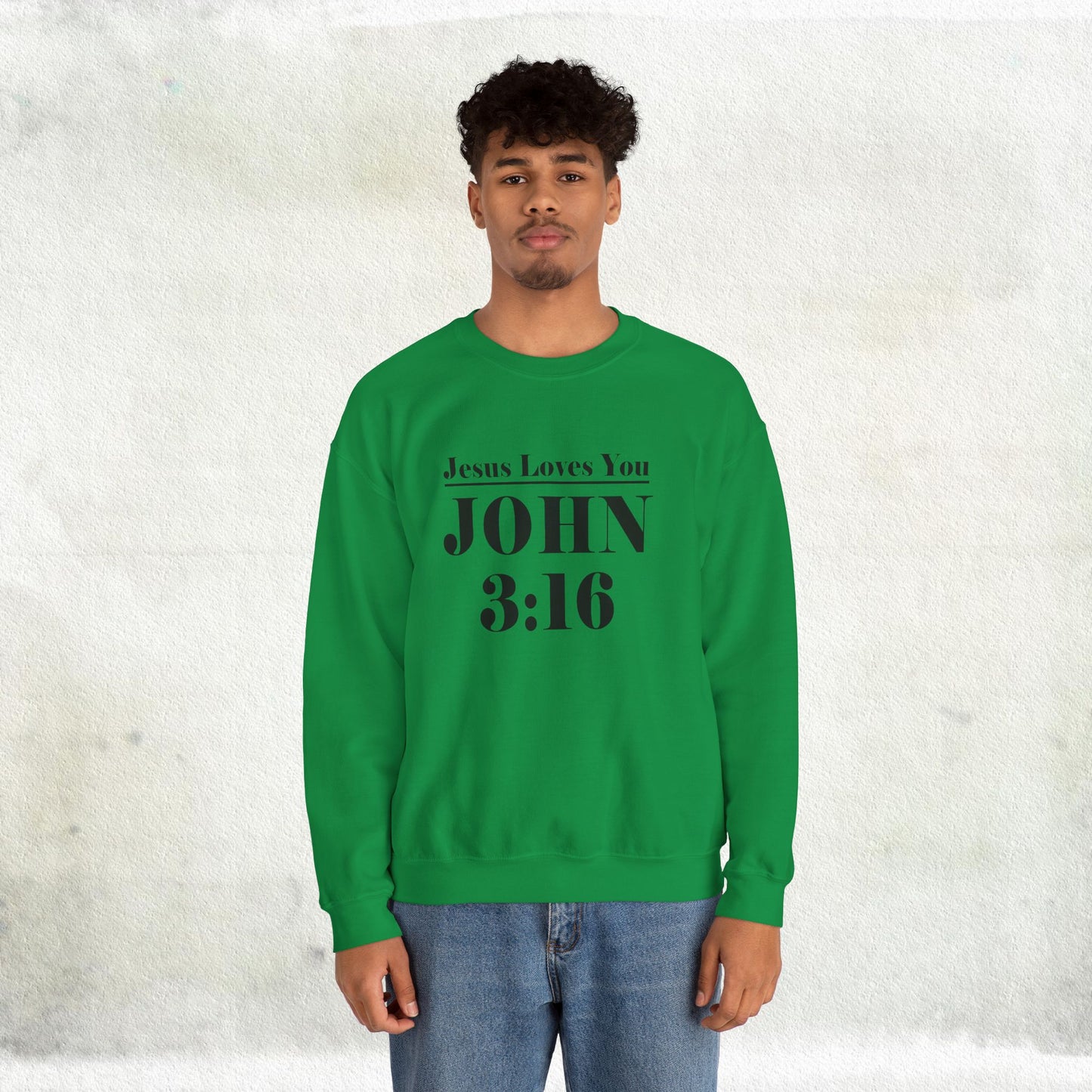 John 3:16 Unisex Heavy Blend Crewneck Sweatshirt - Scripture-inspired Christian Apparel