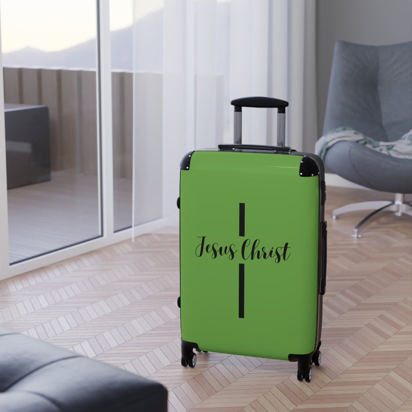Jesus Christ Cross Suitcase | Durable Travel Gear | Faith-Inspired Design | Stylish & Secure Luggage
