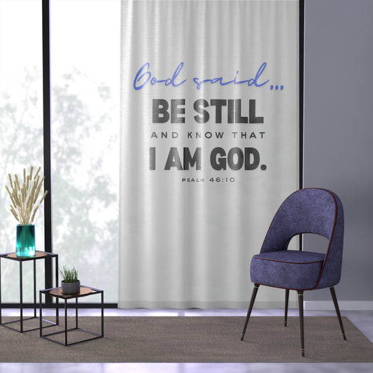 Be Still and Know Window Curtains | Christian Window Curtains | Faith-Based Home Decor | Inspirational Religious Gift