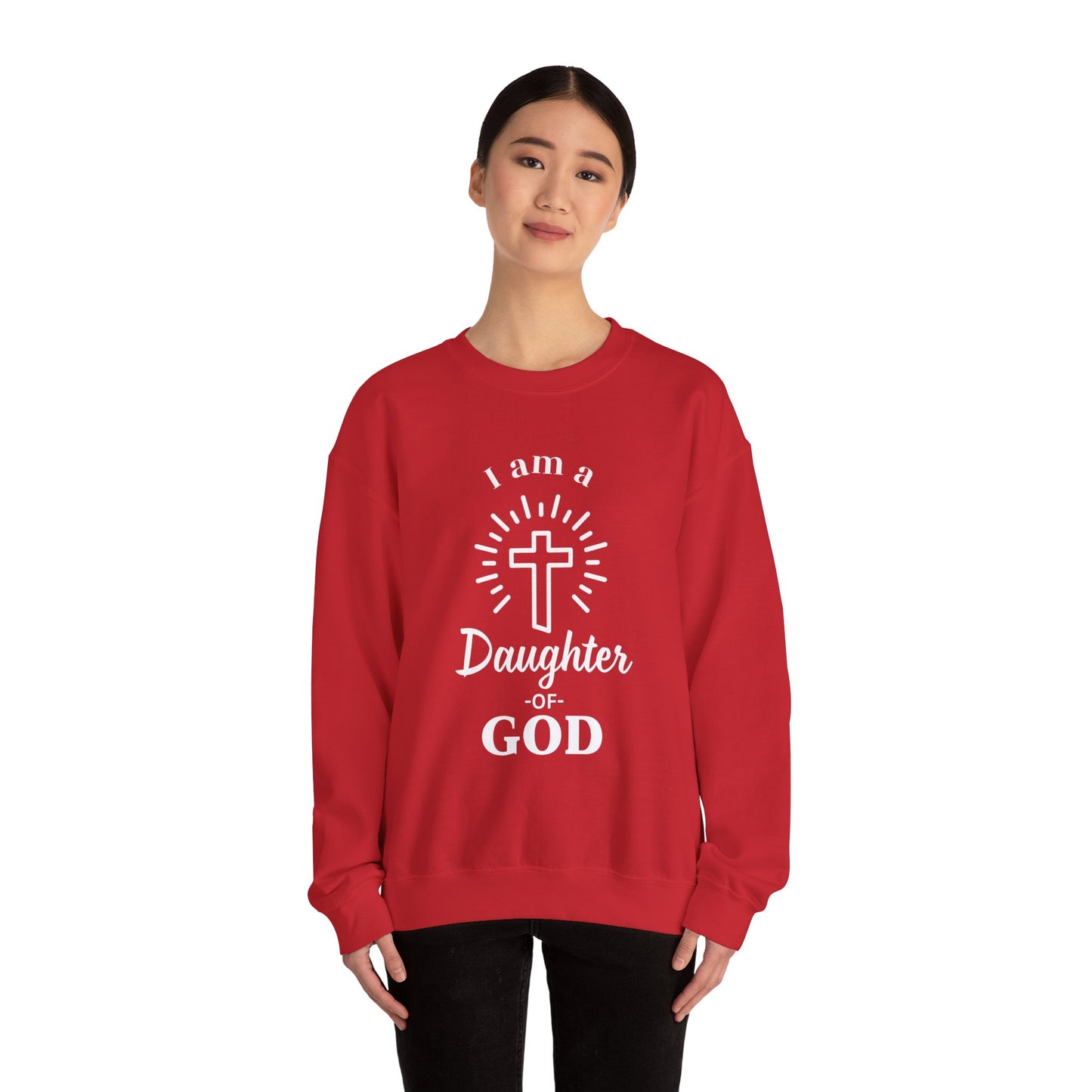 Daughter of God Crewneck Sweatshirt - Faith-Inspired Unisex Heavy Blend