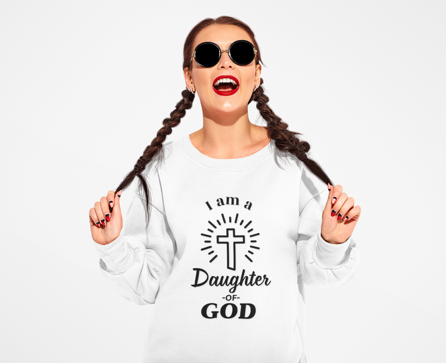 Daughter of God Crewneck Sweatshirt - Faith-Inspired Unisex Heavy Blend