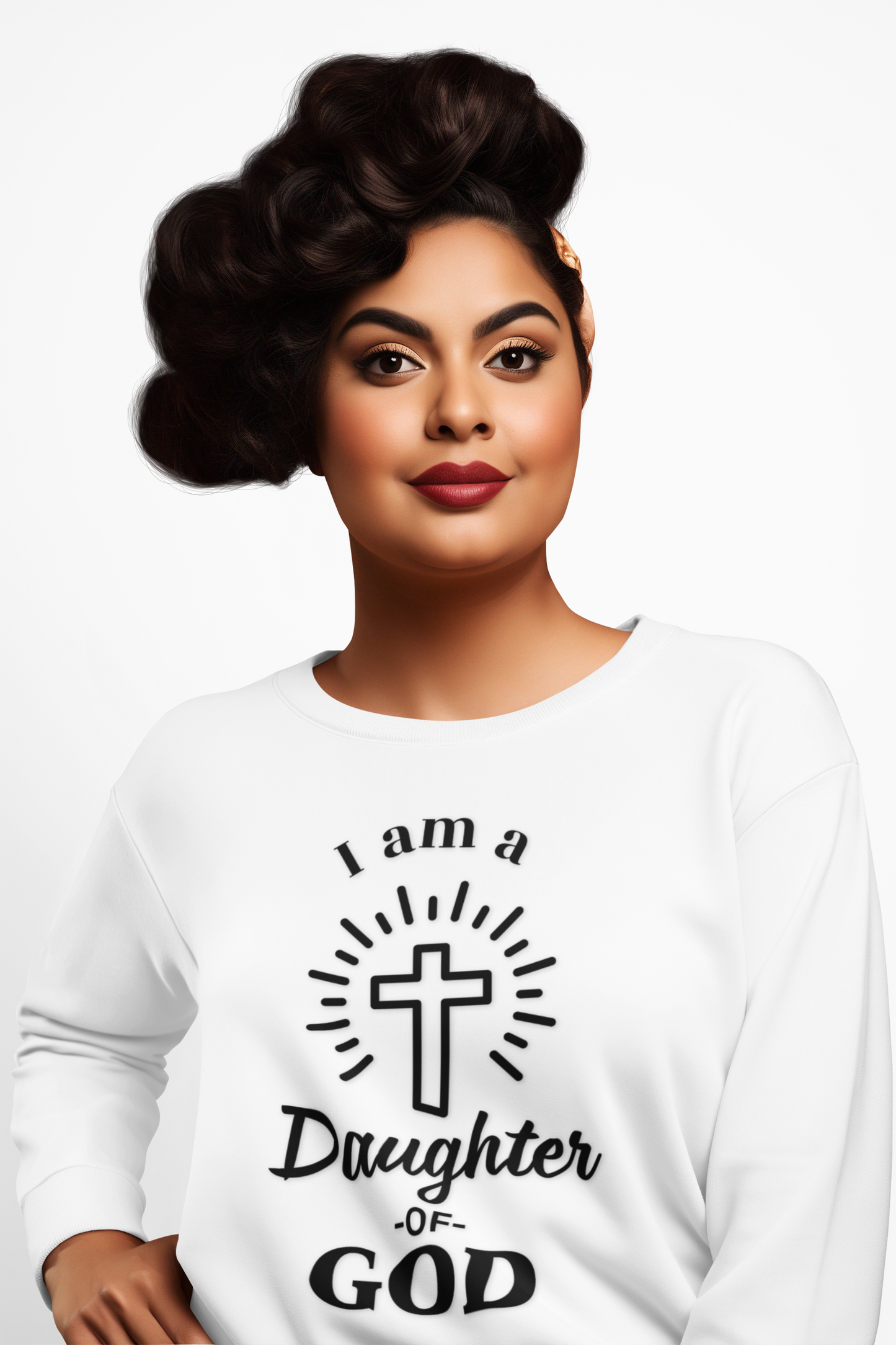 Daughter of God Crewneck Sweatshirt - Faith-Inspired Unisex Heavy Blend
