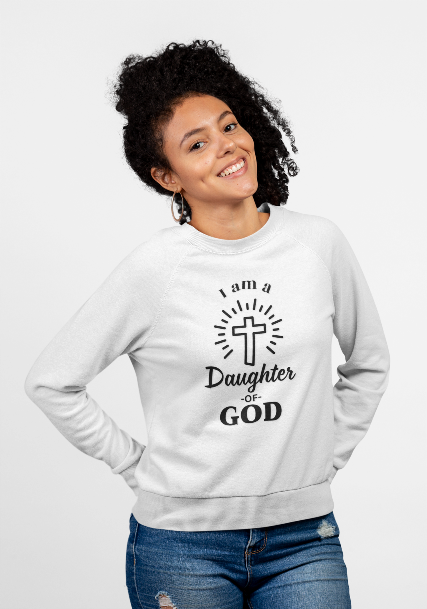 Daughter of God Crewneck Sweatshirt - Faith-Inspired Unisex Heavy Blend