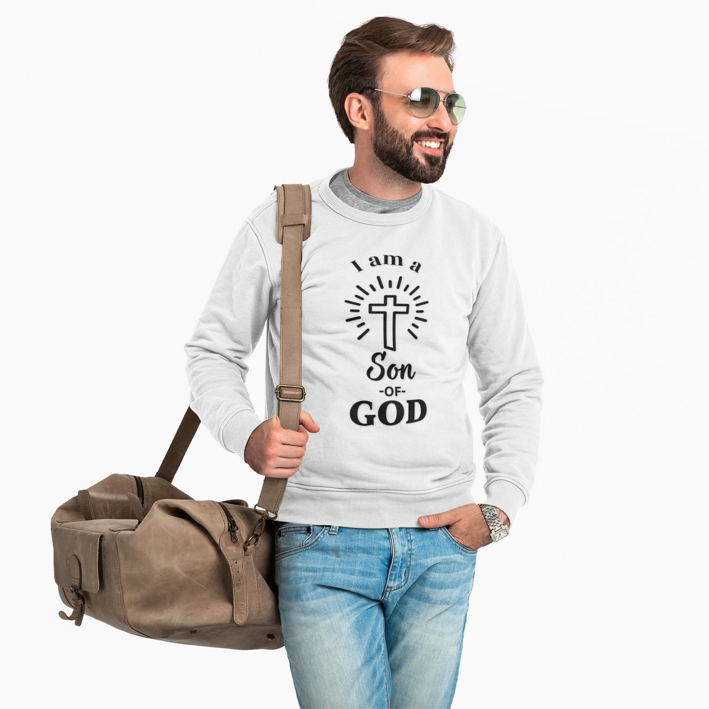 Unisex Christian Crewneck Sweatshirt - "I am a Son of God"