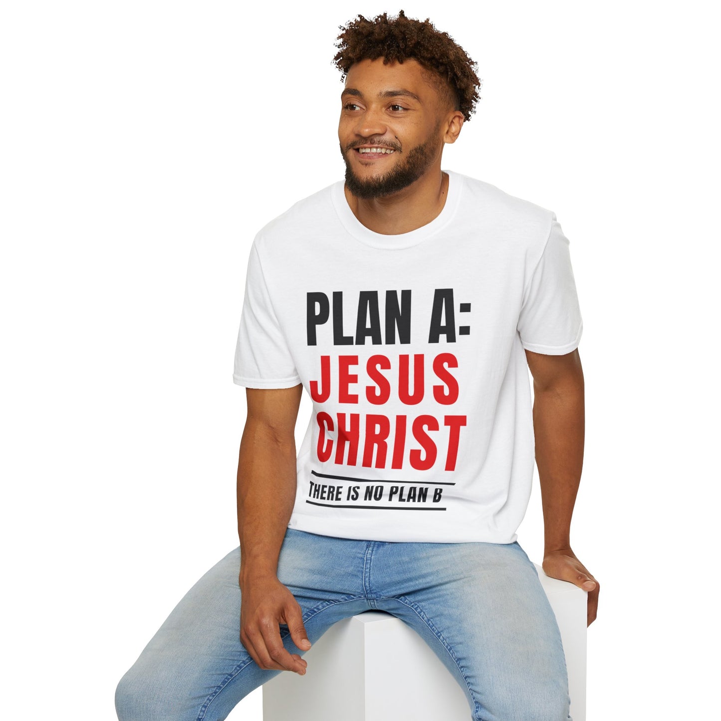 Faith Forward  - Christian Unisex Softstyle T-Shirt -  Embracing Faith with 'Plan A: Jesus Christ. There is No Plan B.