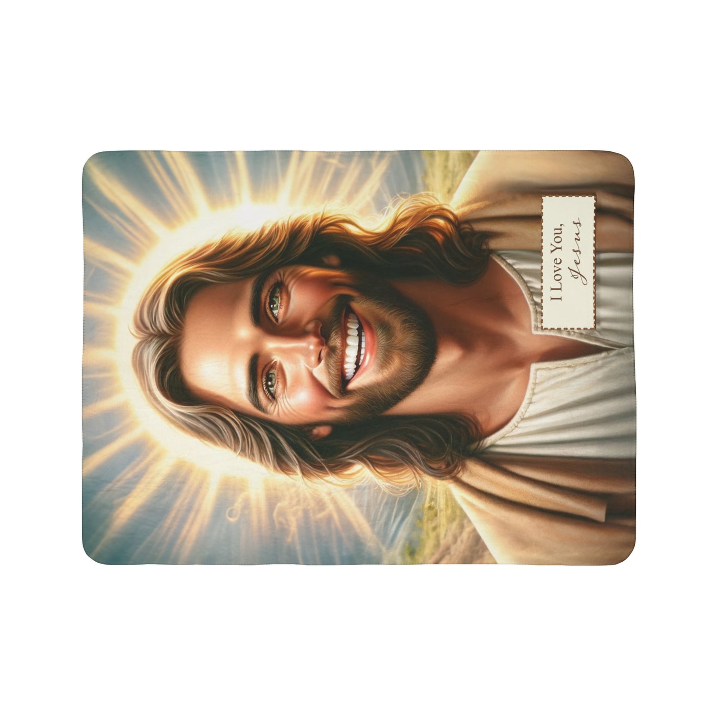 Bask in Divine Love - Jesus Loves You Sherpa Blanket