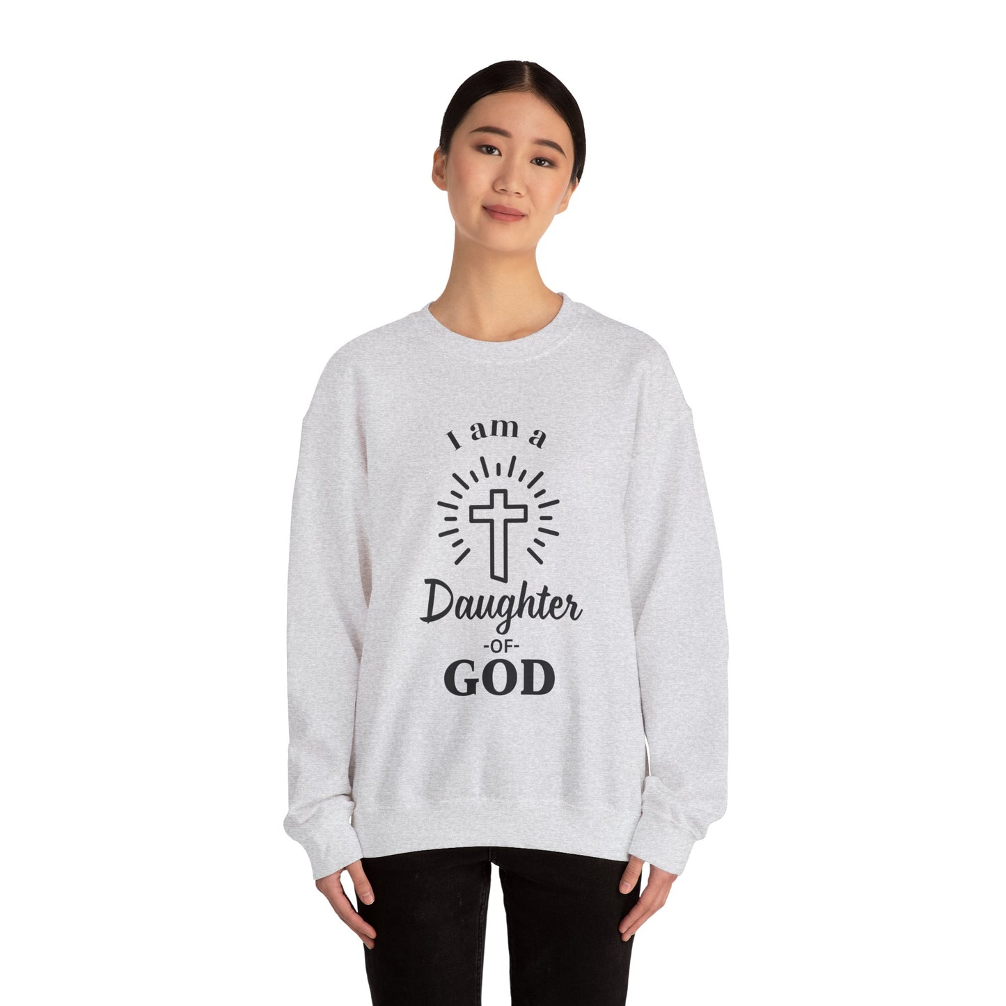 Daughter of God Crewneck Sweatshirt - Faith-Inspired Unisex Heavy Blend