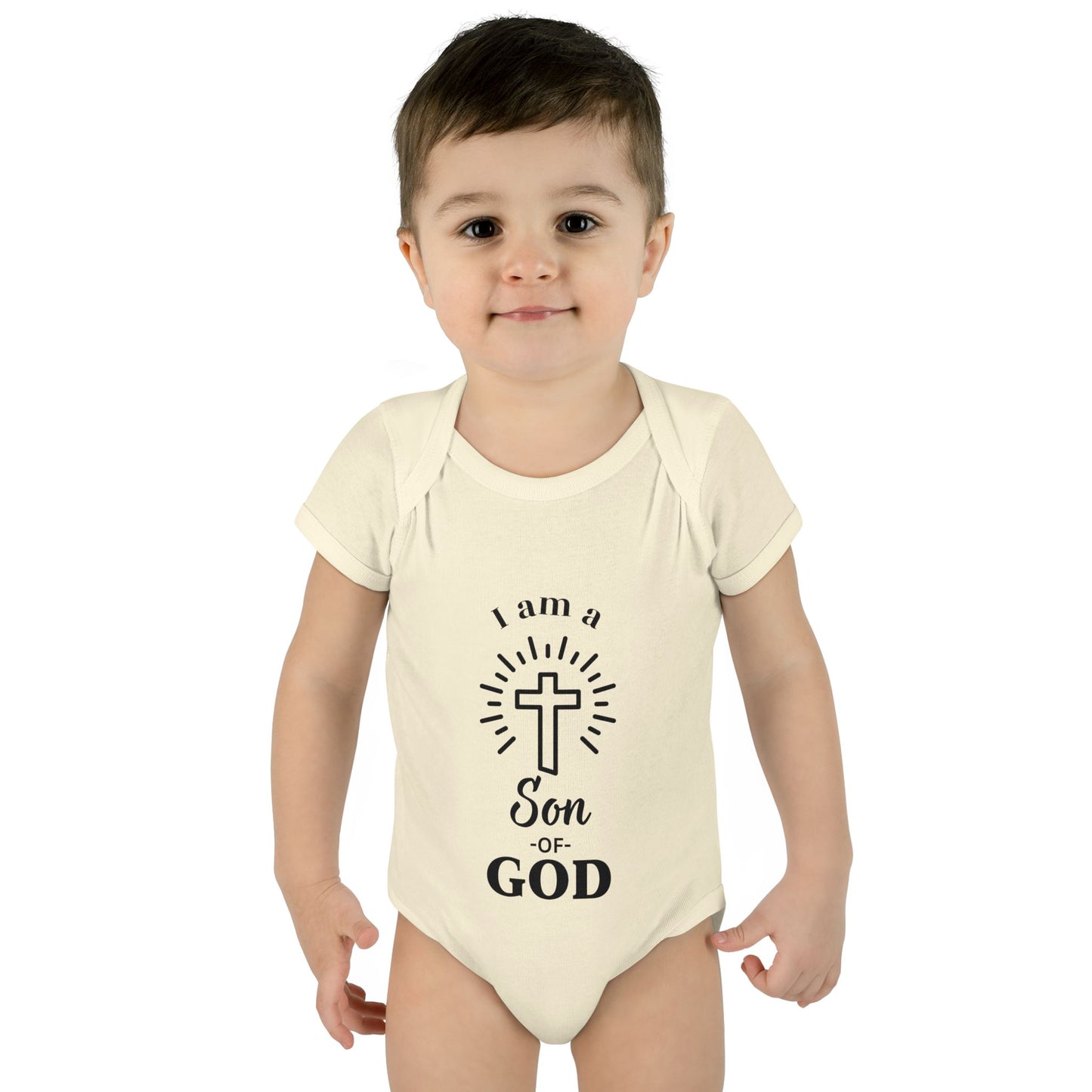Christian Infant and Toddler Bodysuit - "I am a Son of God" - Perfect Baby Gift for Baptism or Baby Shower