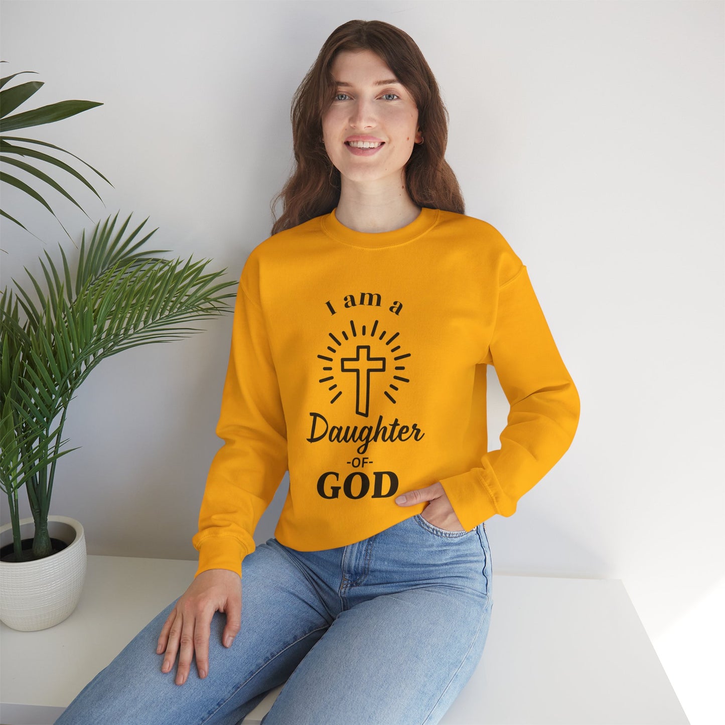 Daughter of God Crewneck Sweatshirt - Faith-Inspired Unisex Heavy Blend