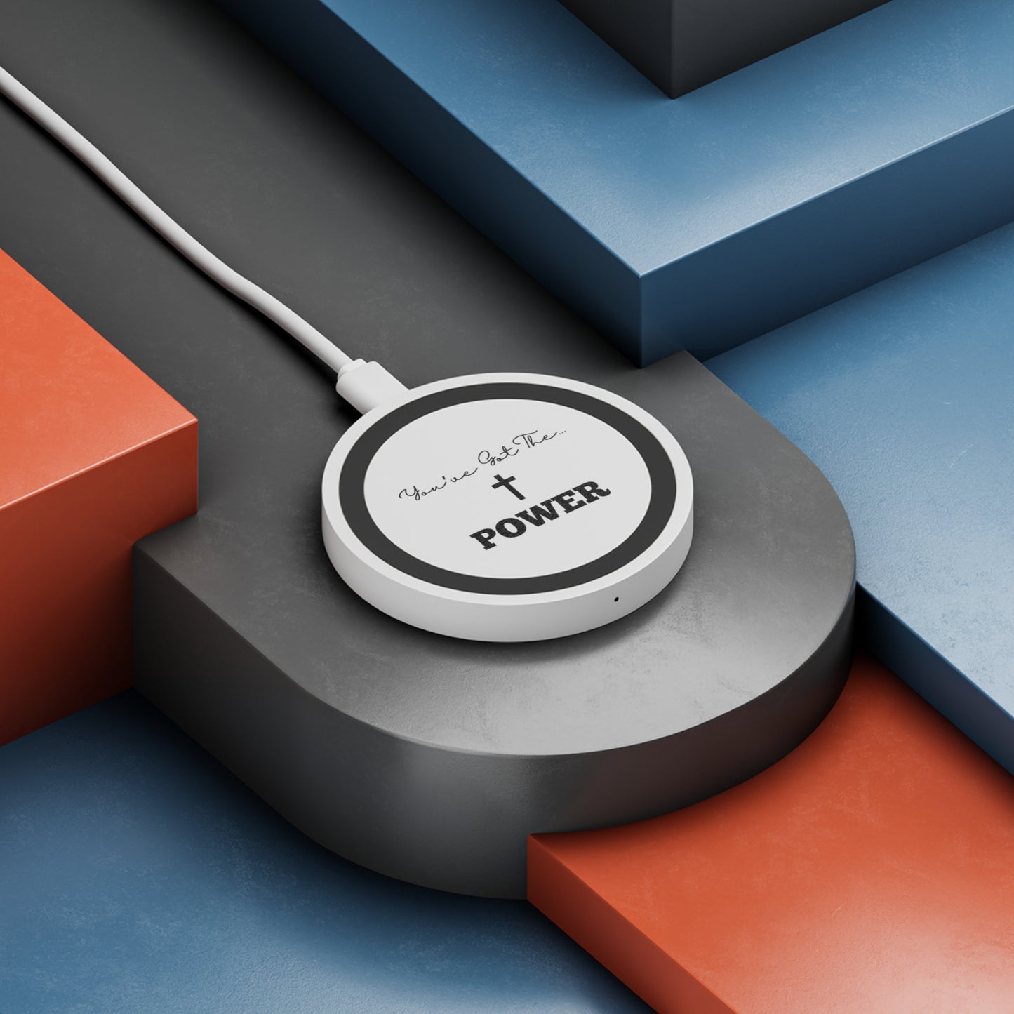 Christian Wireless Charging Pad, Tech-Savvy, Power Up, Durable, iPhone & Android, Quake Pad