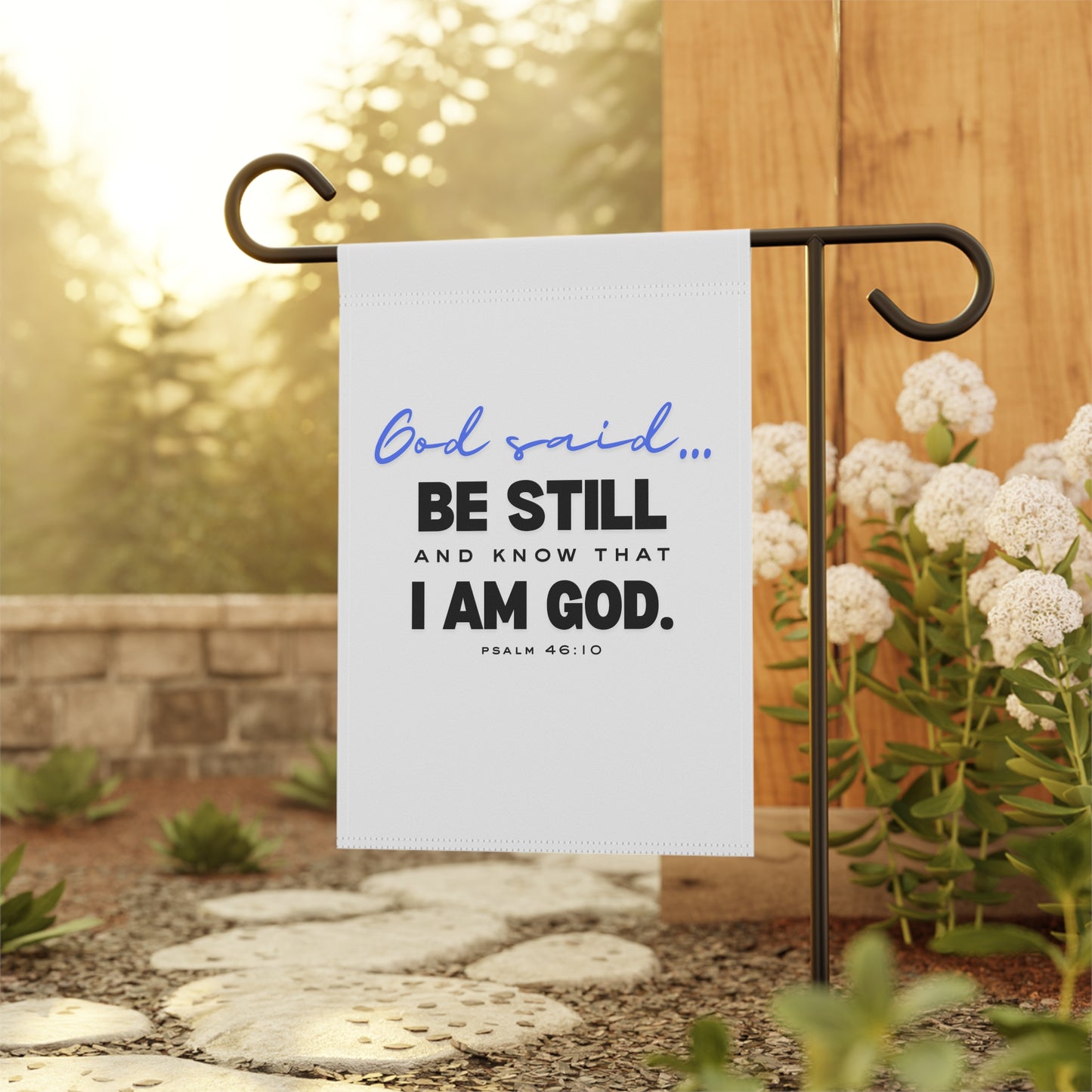 Be Still and Know Garden Banner | Christian House Banner | Faith-Based Yard Decor | Bible Verse Garden Flag
